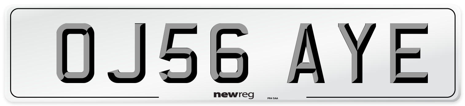 OJ56 AYE Number Plate from New Reg